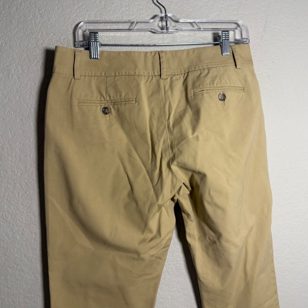 Theory Womens Size 10 Tan Khaki Cotton Blend Cropped Trousers Pants Made in USA - Picture 4 of 4